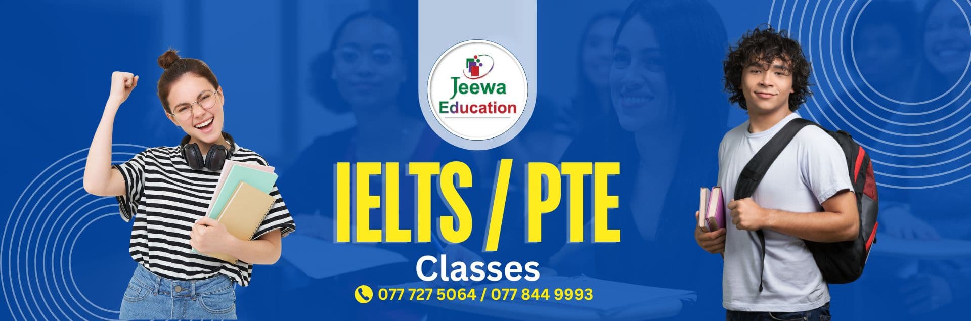 Students preparing for IELTS and PTE classes